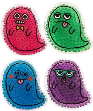 Kids Ice Packs for Boo boos Small Hot and Cold Therapy Gel Beads | Boo Boo Ice Packs for Kids Pain-Relief for Joints Fevers Teething | Kids Ice Packs for Injuries Reusable(4-Count Ghost Shaped)