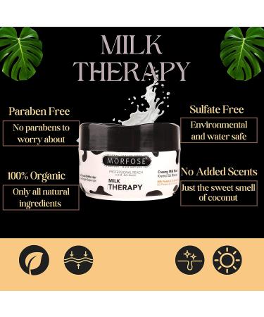 Morfose Professional Milk Therapy Hair Mask - 16.9 Fl Oz - 12 Amino Acids & Proteins for Fuller Healthier Strands - Repair Dry, Damaged, Brittle Hair - Buy Online on GoSupps.com