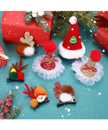 JUNEBRUSHS 6 Pairs Christmas Hair Clips Accessories Cute Reindeer Antlers Headband Ears Headdress Hairpins Antlers Christmas Tree Hat Hair Barrettes for kids - Buy Online on GoSupps.com