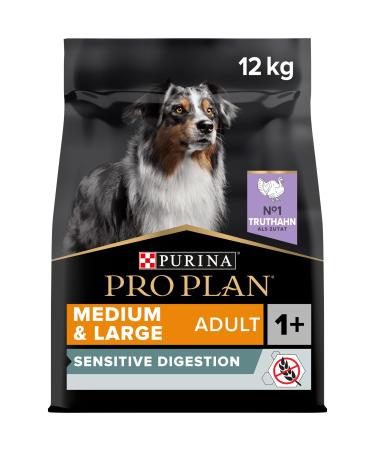 PURINA PRO PLAN | Medium & Large Adult 1+ | Sensitive Digestion | Grain Free | Rich in Turkey | Grain Free Dry Food | Ch