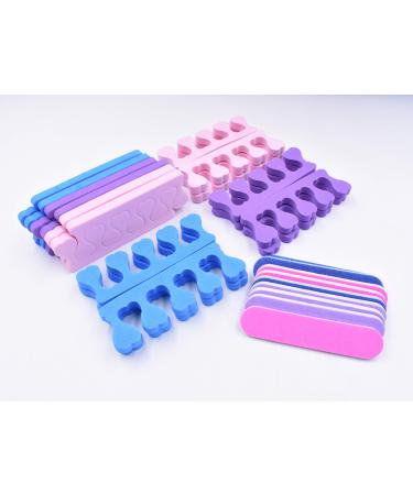 12 Pair Soft Two Tone Foam Toe Separators, Toe Spacers, Great Toe Cushions for Nail Polish, Pedicure, Manicure, Includes 9pcs Assorted color Mini Nail Buffering File - Buy Online on GoSupps.com