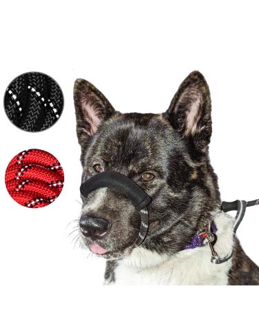 JACXO Figure of 8 Dog Lead With Padded Nose Loop - Anti Pull Dog Lead Stop Dog's Pulling - Strong Rope Slip Lead for Dogs with Soft Handle For Extra Comfort (185cm Black) Figure Of 8 lead / 185cm Black