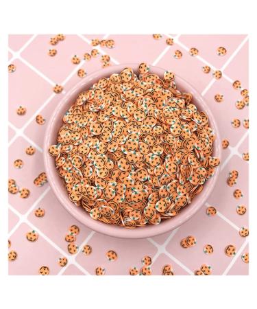 NIANTU11 100g 5mm Halloween Party Decoration Pumpkin Slice Polymer Soft Clay Sprinkles for Crafts DIY Nail Art Decoration klei Mud Particle Gift (Color : Pumpkin)