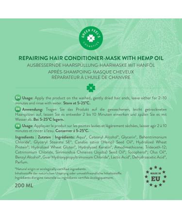 GREEN FEEL'S GREEN FEELS_Repairing Conditioner Mask regenerating conditioner hair mask hemp oil 200ml - Buy Online on GoSupps.com