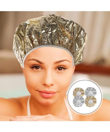 Lot de 4 Bonnets en Aluminium pour Soins Capillaires Isolation Thermique 28 CM 2 Argent s 2 Dor s Bonnets de Profond pour Coloration et Soin en Salon de Coiffure - Buy Online on GoSupps.com