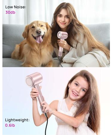 ANIEKIN Hair Blow Dryer - 110 000 RPM Fast Drying Ionic Dryer with Thermo Control & Quiet Operation | Magnetic Diffuser for Home & Travel - Pink - Buy Online on GoSupps.com