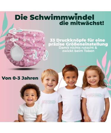 Kidverse Reusable Swimming Diapers for Babies (0-3 Years) - Skin-Friendly Adjustable Includes Carrying Bag & Laundry Net - Rose Unicorn Design - Buy Online on GoSupps.com