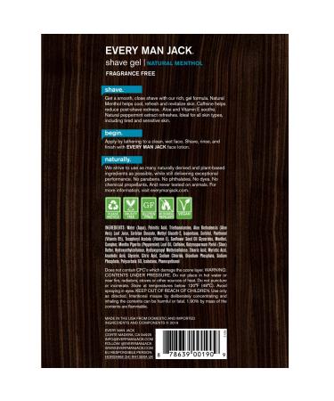 Every Man Jack Menthol Shave Gel for Men - 7oz Twin Pack | Natural & Refreshing - Buy Online on GoSupps.com