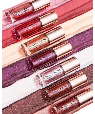 Revolution Shimmer Bomb Lip Gloss - Vitamin E Infused Shimmery Lip Tint (6 Colors) - Buy Online on GoSupps.com