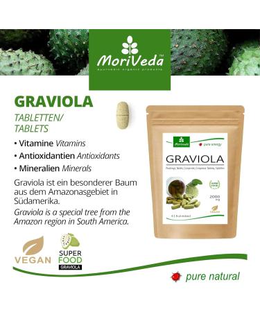 MoriVeda Graviola Presslings - Vegan Fruit Extract - 360 Tablets - Buy Online on GoSupps.com