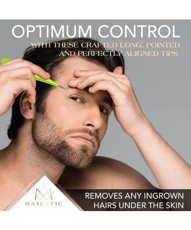 Majestic Bombay Point Tweezer for Women and Men - Precision Surgical Tweezers for Facial, Brow, and Ingrown Hair Removal - Best Tweezers for Chin Hair - Buy Online on GoSupps.com