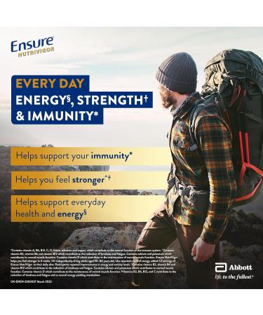 Ensure NutriVigor Nutritonal Shake 220ml x 12 Chocolate Flavour Support Strength Energy and Immunity|Food supplement with Protein 27 Vitamins and Minerals |With Vitamin D Vitamin C and Vitamin B Chocolate 220 ml (Pack of 12) - Buy Online on GoSupps.com