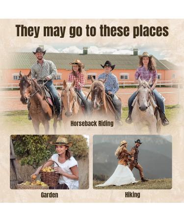 Western Style Cowboy & Cowgirl Straw Hat with Bull Bead Band - Beige - Buy Online on GoSupps.com