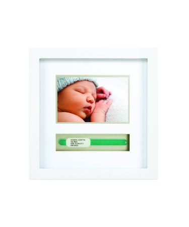 Pearhead Baby Hospital ID Bracelet Photo Frame, Newborn Baby Keepsake, Expecting Parents Gift, White ID Bracelet Frame