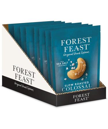 FOREST FEAST Slow Roasted Colossal Cashews 8 x 120g | Roasted Jumbo Salted Cashew Nut Snack with Sea Salt & Natural Protein High Fibre Vegan Snack On The Go - Buy Online on GoSupps.com