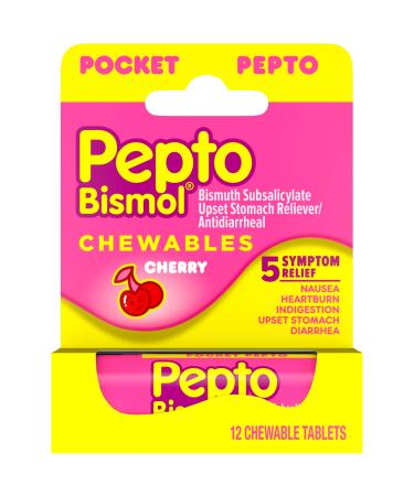 Pepto-bismol Pepto- To-go Chewable Tablets Cherry 12 CT (Pack of 12)