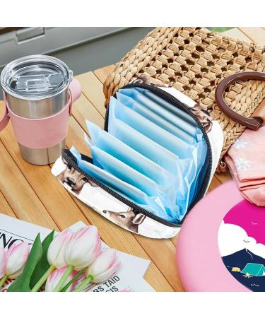 Menstruation Upholstered Bag for Women & Girls - Zippered Collectible for Tampons - Merry Christmas Santa Claus Design - 4.7x6.6x6.6 in - Buy Online on GoSupps.com