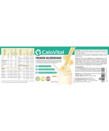 CaloVital Drinking food high calorie for weight gain carbohydrates and proteins as calorie shake high dose with many vitamins premium quality from Germany banana 500 g - Buy Online on GoSupps.com
