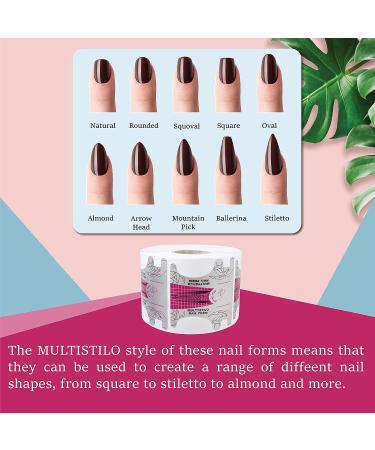Mia Secret Multistilo 500 PCS Nail Extension Tips & Forms for Acrylic/UV Gel Nails - Guide Stickers Included - Buy Online on GoSupps.com