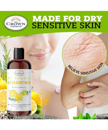 Sensitive Skin Body Wash for Women & Men - 2PACK pH5.5 | Moisturizing Sulfate-Free Shower Gel with Lemon Zest | Chemical-Free Cleanser - Buy Online on GoSupps.com