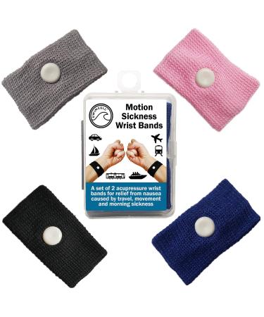 SwimCell Travel Sickness Bands Adult and Children Wristbands - for Morning Sickness Relief Blue 1 Pair