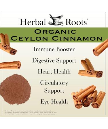 Herbal Roots Organic Ceylon Cinnamon Capsules | USDA Certified Organic - Non-GMO | 60 Organic Vegan Capsules - Buy Online on GoSupps.com