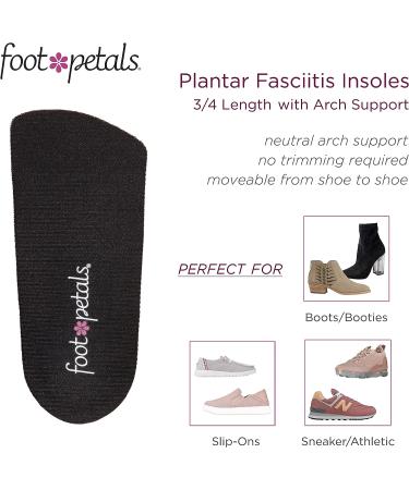 Foot Petals Plantar Fasciitis Insole - Arch Support for Women | PowerStep Black Small (Women's 7-8.5) - Buy Online on GoSupps.com