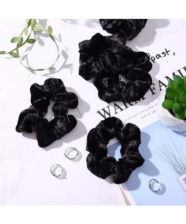 Frcolor Velvet Hair Scrunchies - Pack of 10 Black Elastic Hair Bobbles for Stylish Hairstyles - Buy Online on GoSupps.com