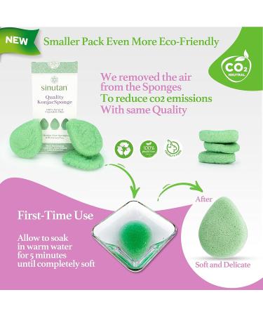 SINUTAN Konjac Face Sponge 100% Natural Green Tea Konjac Sponge for Exfoliation and Deep Pore Cleansing Ecological Sponges Gift Idea Loofah Green-red-black Puff - Buy Online on GoSupps.com