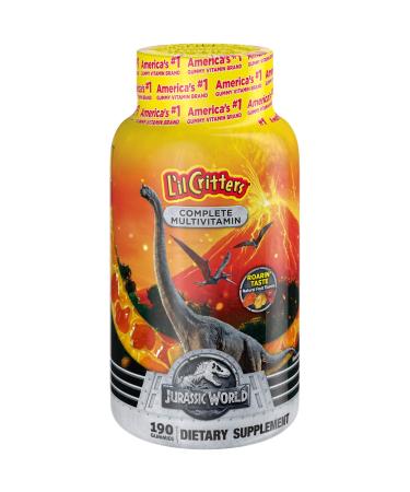 L'il Critters Complete Multivitamin Gummies Jurassic World Natural Fruit Flavors 190 Gummies