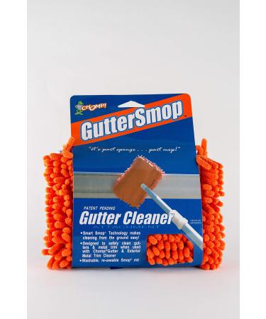 Chomp! Microfiber Gutter Cleaner Tool: Ultimate Gutter Cleaning Smop for All Types of Rain Gutters Siding and Metal Trim - Instantly Clean Black Streaks Mold Mildew Algae Dirt and More