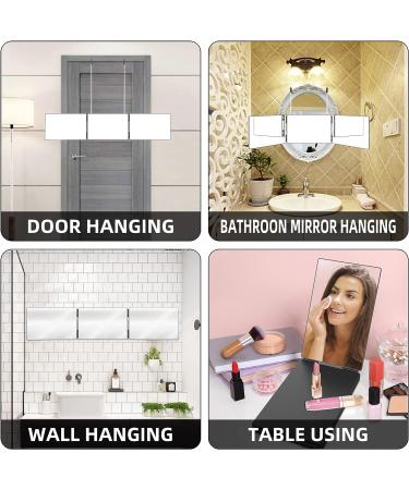 GLDDAO 3 Way Mirror for Self Hair Cutting - 360 Trifold Barber Mirrors for Hair Coloring, Braiding, DIY Haircuts - Perfect Gift for Men and Women - Black - Buy Online on GoSupps.com