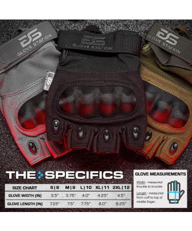 Glove Station Fingerless Knuckle Tactical Gloves for Men - Tan Medium | Ideal for Motorcycle, Shooting, Airsoft, Hunting, Police Work, and Hiking - Buy Online on GoSupps.com