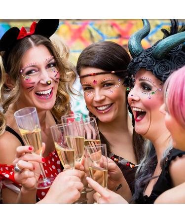 9 Sheets Self-Adhesive Eye Body Face Gems - Rhinestone Stickers for Festival Makeup & Nail Art | Rainbow Crystal Jewels - Buy Online on GoSupps.com