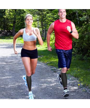 Calf Compression Cuff & Shin Rails - Footless Socks for Men & Women | Sports Flight & Hiking Support Black Medium Size - Buy Online on GoSupps.com