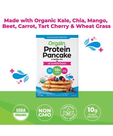 Orgain Protein Pancake & Waffle Mix - 50 Superfoods  15 oz | Healthy Breakfast Option - Buy Online on GoSupps.com