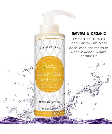 Organic Olive Silky Hair Conditioner - Sulfate Free Nourishing Treatment for Stronger Hair Roots - Daily Use for Men & Women - Vitamins & Proteins 8.4 oz - Buy Online on GoSupps.com