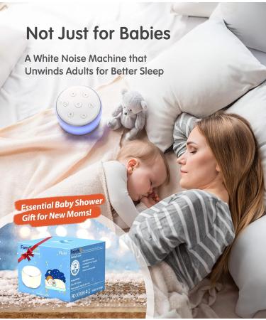 Famisym White Noise Machine - 34 Soothing Sounds for Baby, Adults, Kids - Portable Rechargeable with Night Light - Baby Soother Registry Gift - Buy Online on GoSupps.com