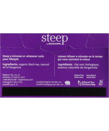 steep by Bigelow Organic Earl Grey Black Tea Bags 20 Count Box (Pack of 6) Caffeinated Black Tea 120 Tea Bags Total - Buy Online on GoSupps.com