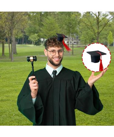 Small Graduation Hat 3D Doctoral Hat Hairpin Graduation Dress up Photo Decoration Supplies Hat Inserts Graduation Accessories for Kids Adults Red - Buy Online on GoSupps.com