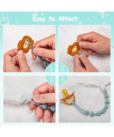 Pacifier Clip for Boys and Girls - 2 in 1 Silicone Holder and Teething Clip - Gift for Baby Shower, Birthday, Christmas - Style A - Buy Online on GoSupps.com