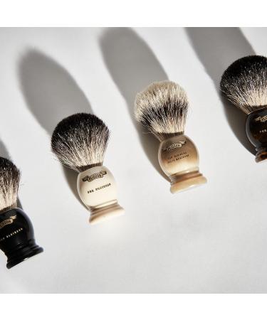 Plisson Classic Shaving Brush | Premium White Synthetic Fiber & Makassar Grip | Standard Size 12 | French Quality & Comfort - Buy Online on GoSupps.com
