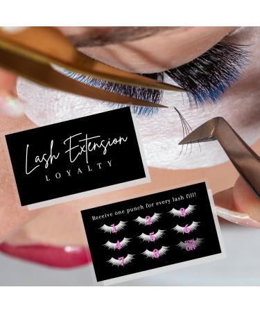 Lash Extension Loyalty Punch Cards | 50 Pack | Eyelash False 2x3.5 inches | Minimalist Black and White Design | Ideal for Aftercare Instructions | Perfect Match for Lash Artists - Buy Online on GoSupps.com