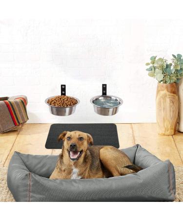 Elevated Dog Bowls 2*48 Oz - Wall Mounted Raised Stand for Medium Large Dogs - Adjustable Height Metal Pet Bowls - Stable & Comfortable Feeding - Collapsible Design - Buy Online on GoSupps.com