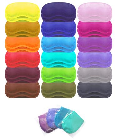 Eye Mask Sleep Masks Pack of 36 PorsMing Sleeping Mask Blindfold Eye Cover Team Building Games Party with Nose Pad and Adjustable Strap for Women Men Kids 4 Layers Colors (18 Color 36 Pieces)