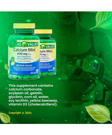 Calcium 600mg Plus Vitamin D3 150 Mini Softgels with Exclusive Vitamins & Minerals - A to Z - Better Ligth&Spring Guide - Buy Online on GoSupps.com