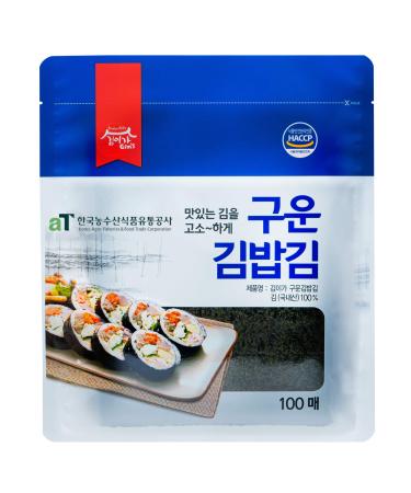Premium Roasted Seaweed Sheets  Korean Food  Rich in Iron and Potassium, Great for Asian Rolls and Wraps, Light Salt  JRND Foods  100 Sheets