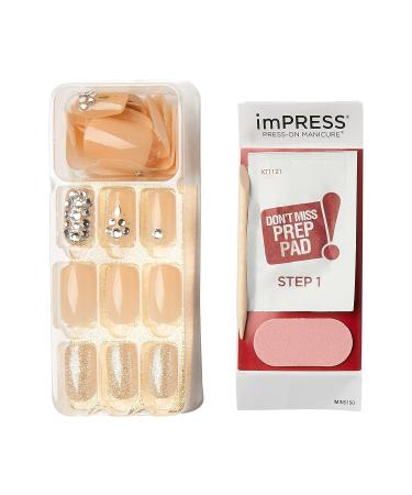 KISS imPRESS Press-On Nails Couture Collection - Lush Life Manicure Kit with Patented Super-Hold Adhesive - 30 Fake Nails with 12 Accent Nails - Buy Online on GoSupps.com