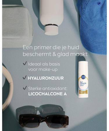 Beiersdorf AG NIVEA SUN UV Face 2in1 Primer Makeup Serum Sunscreen Face SPF 50+ Facial Serum with Hyaluronic Acid Without Perfume 30ml - Buy Online on GoSupps.com