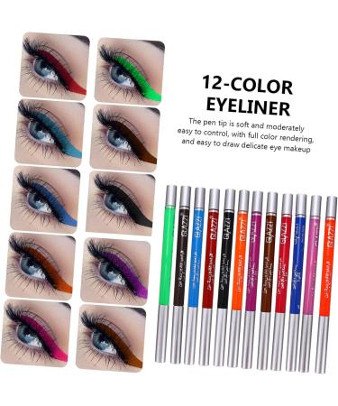 Mikinona 12 Pcs 1 Set Shadow Set Creative Eyeliners Colored Eyeliners Eyeliner Kit Plastic Colorful - Buy Online on GoSupps.com